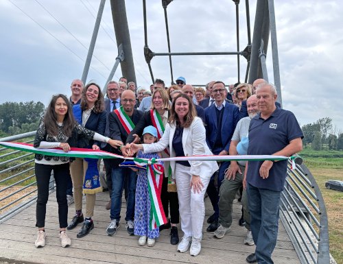 Inaugurata la condotta idraulica con ponte ciclopedonale sul fiume Reno